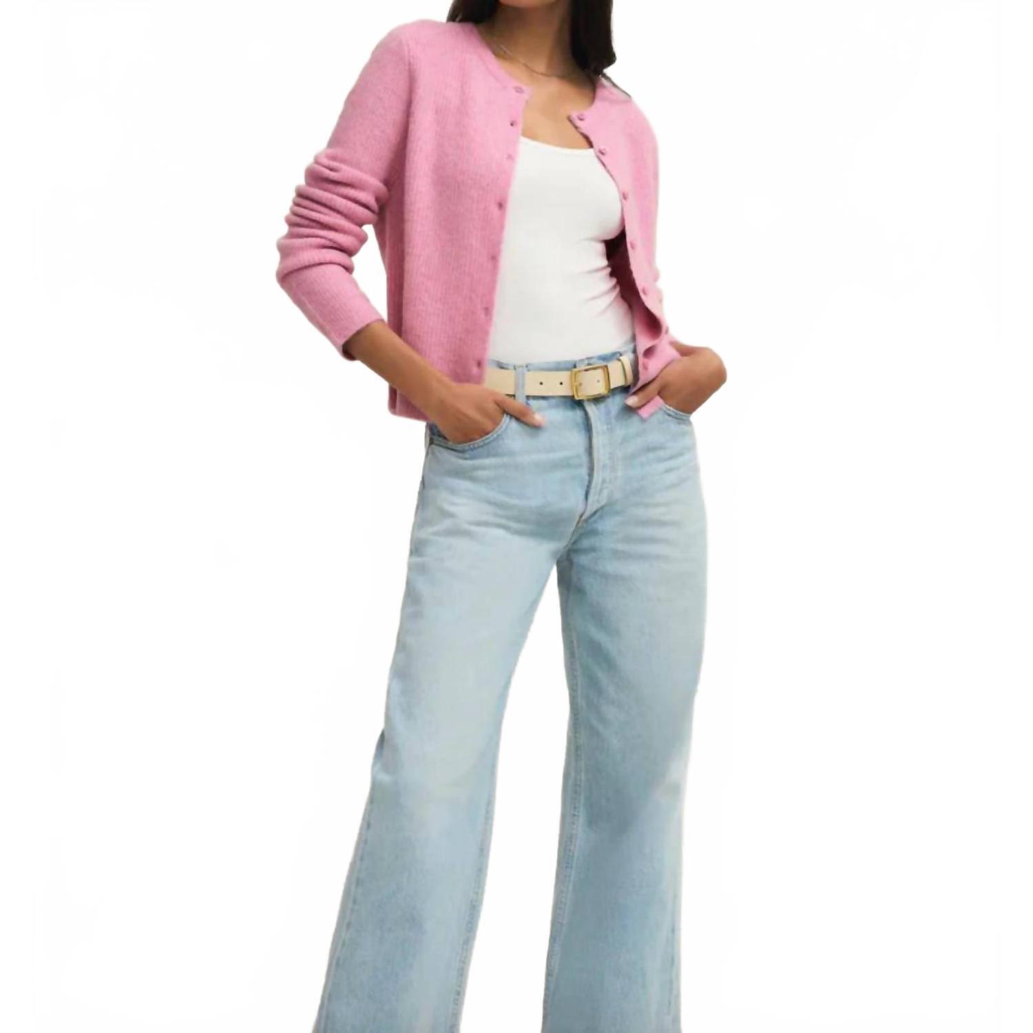 New Z Supply Medina Cozy Rib Cardigan In Pink Crush